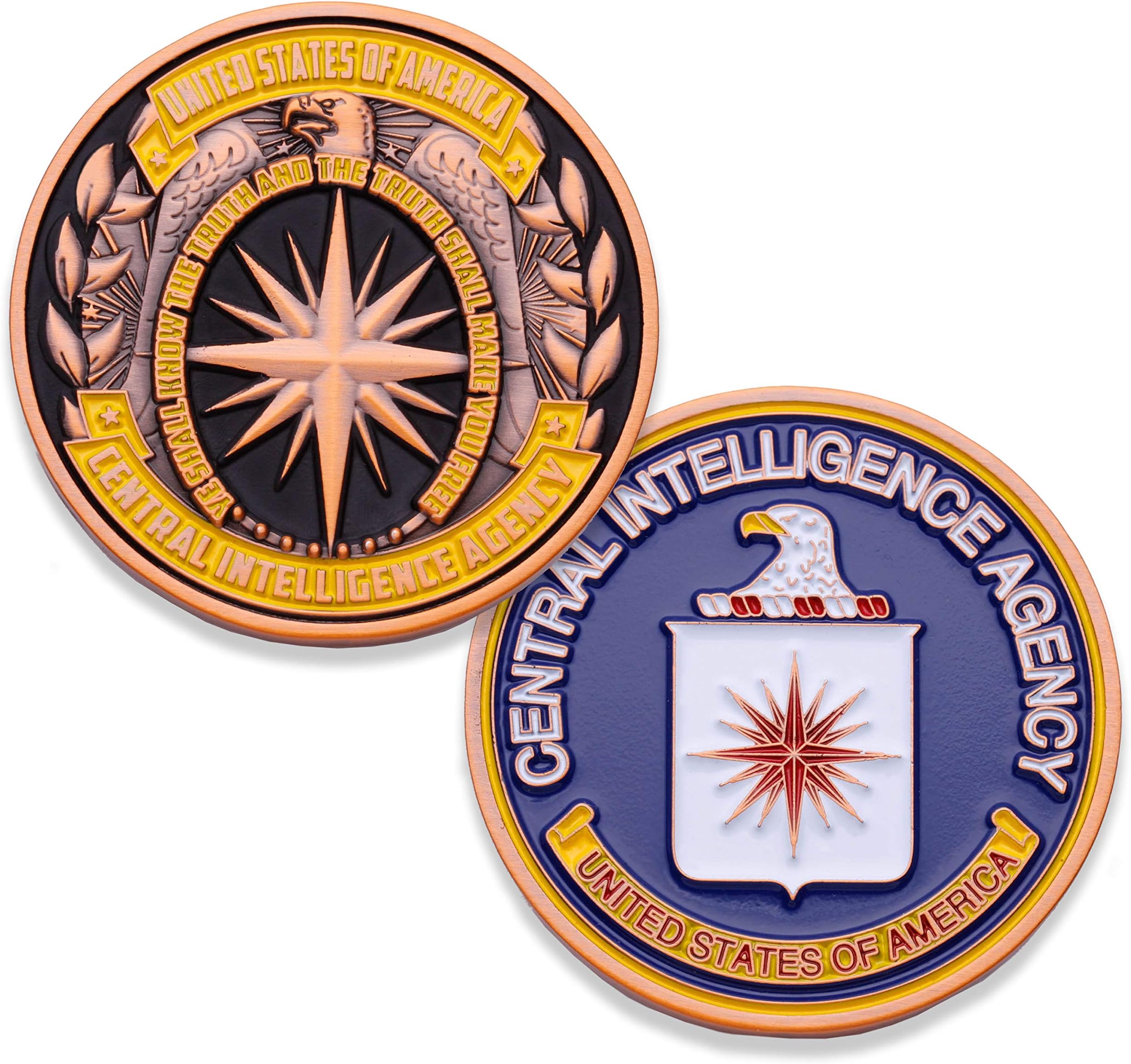 CIA Challenge Coin - Central Intelligence Agency Military Coin - Amazing 1.75" Custom Coin Designed by U.S. Military Veterans