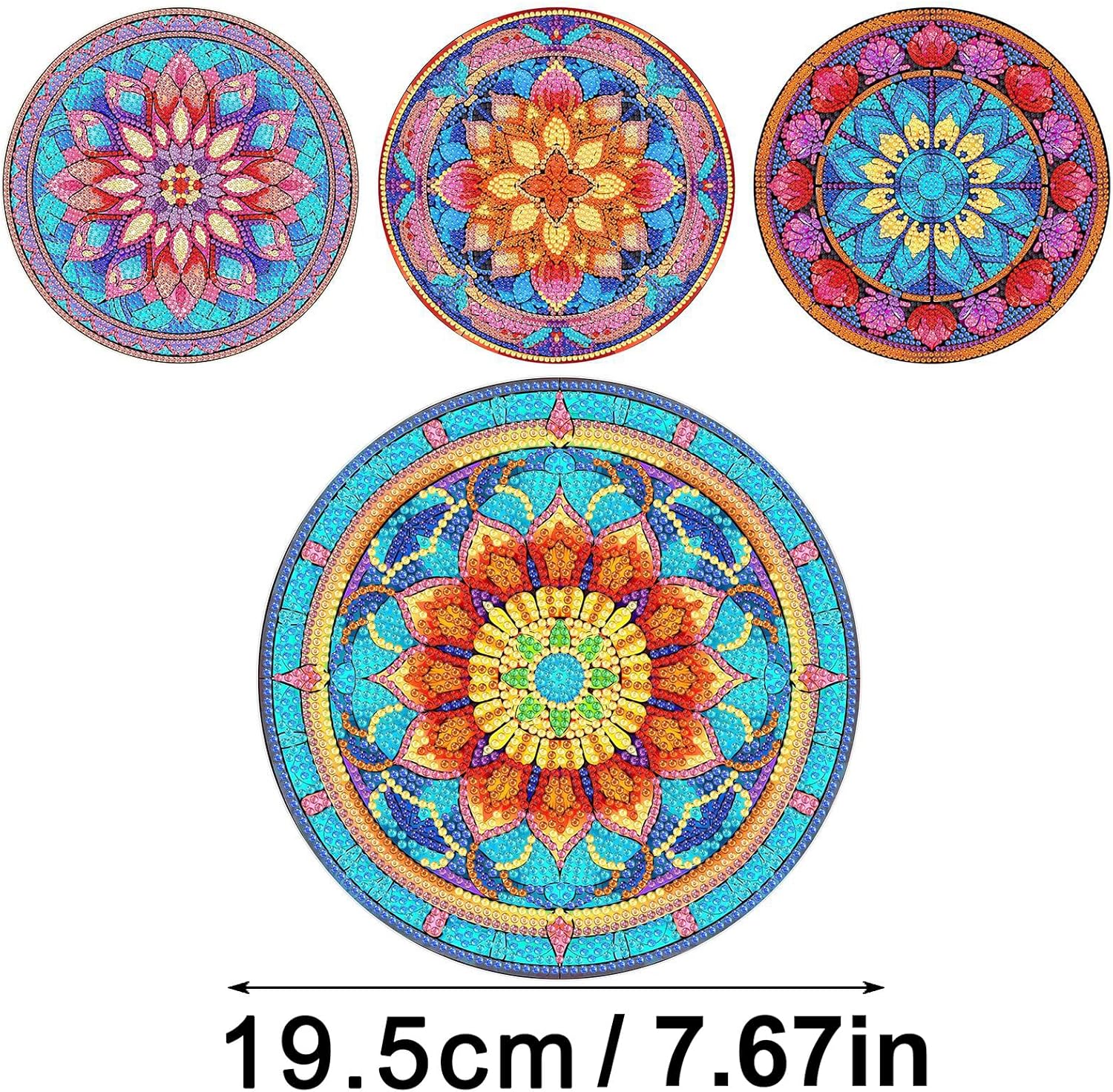 8Pcs DIY Diamond Art Painting Placemat Round Non-Slip Acrylic Table mats Modern Dining Table Kitchen Diamond Art Place mats Craft Supplies for Home Decor