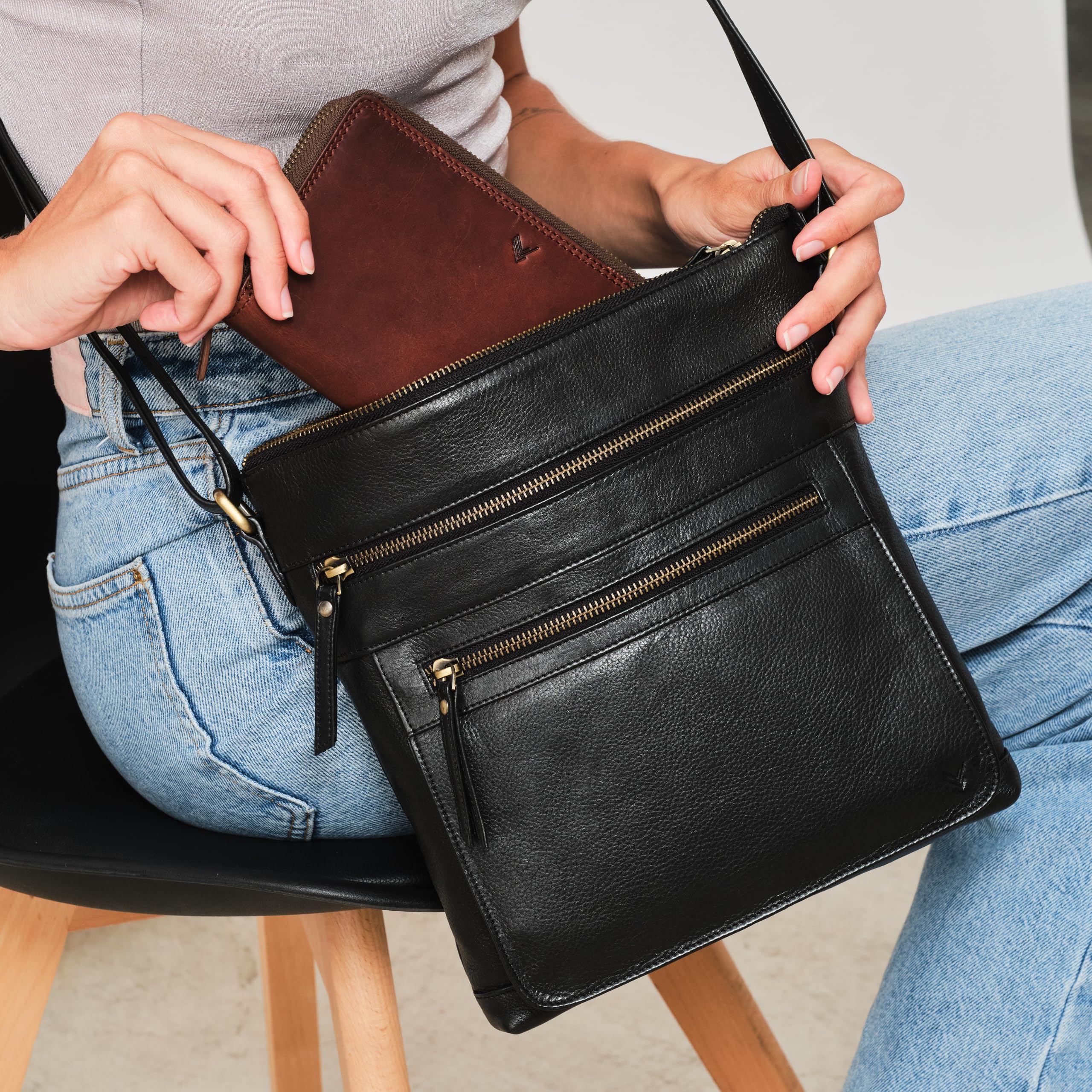 Borsa Donna Tracolla Pelle Alta Qualità - Borsa Tracolla Donna Piccola Multiple Scomparti - Borse a Tracolla Donna - Borsa Donna Firmata - Borse Donna Piccola - Tracolla per Borsa Donna Moda.