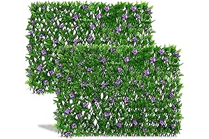 Expandable Balcony Privacy Screen with Faux Ivy Leaves