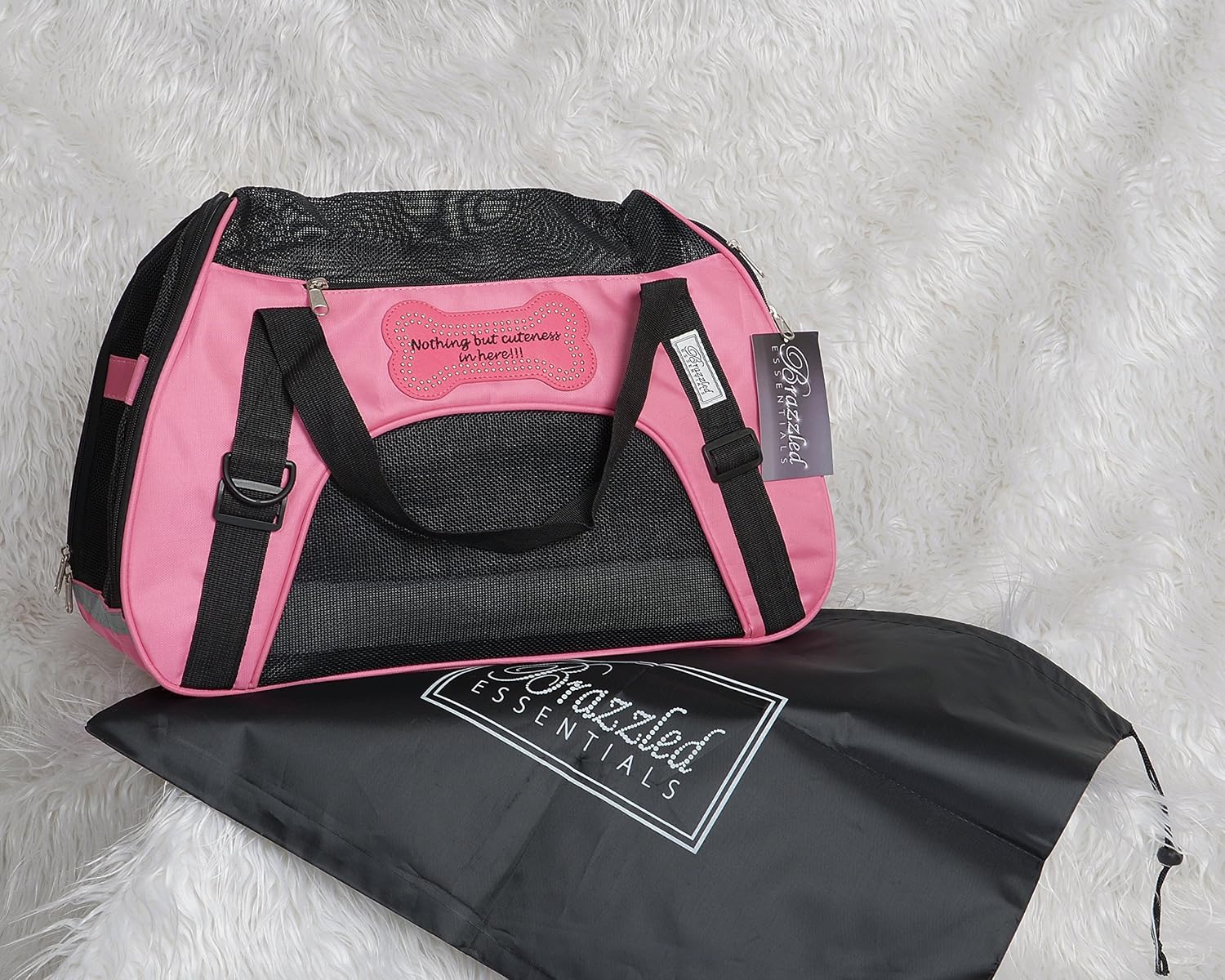 Airline Approved pet Carrier, Plush Bed, Reflective Stripe for Nights, Collapsible, Designer Soft Sided Dog Carrier with The tag line…