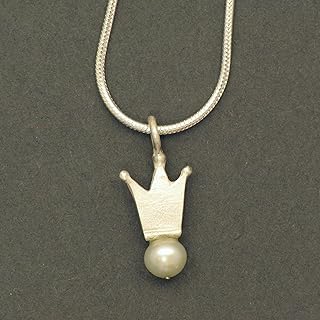 Ciondolo corona argento con perla