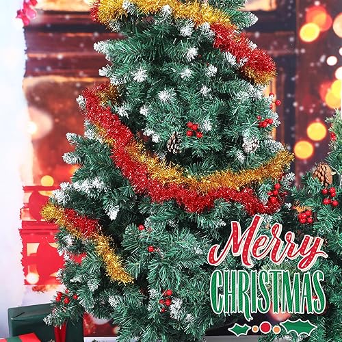 Miniatura 38 de Shappy Guirnalda de oropel negra de 90 pies, 6 rollos para decoración de Halloween, Navidad, guirnalda metálica con purpurina para bodas, fiestas