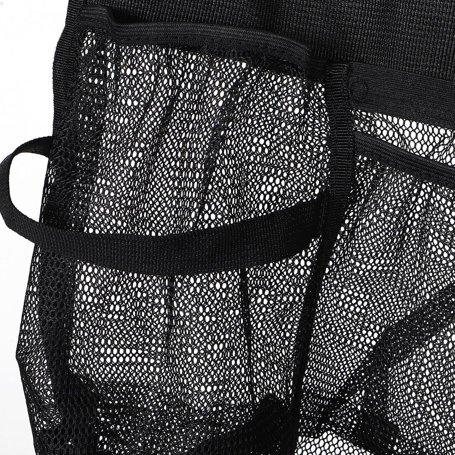 Trampoline Shoe Storage | Mesh Pool Toy/Phone/Bottle/Clothes Bag | 24x20 Poolside Organizer Pouch | Indoor Fitness Shoes Organizer with Hook & Strap