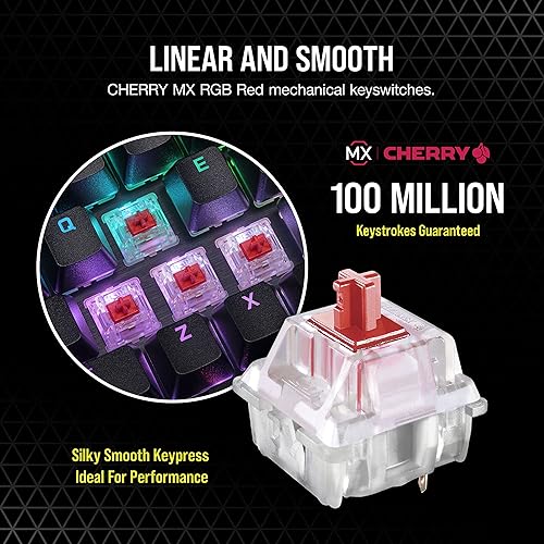 Miniatura 5 de CORSAIR Teclado mecánico para juegos K70 RGB PRO con cable - Interruptores lineales Cherry MX Red, SOCD, teclas de doble inyección PBT, hiper-sondeo