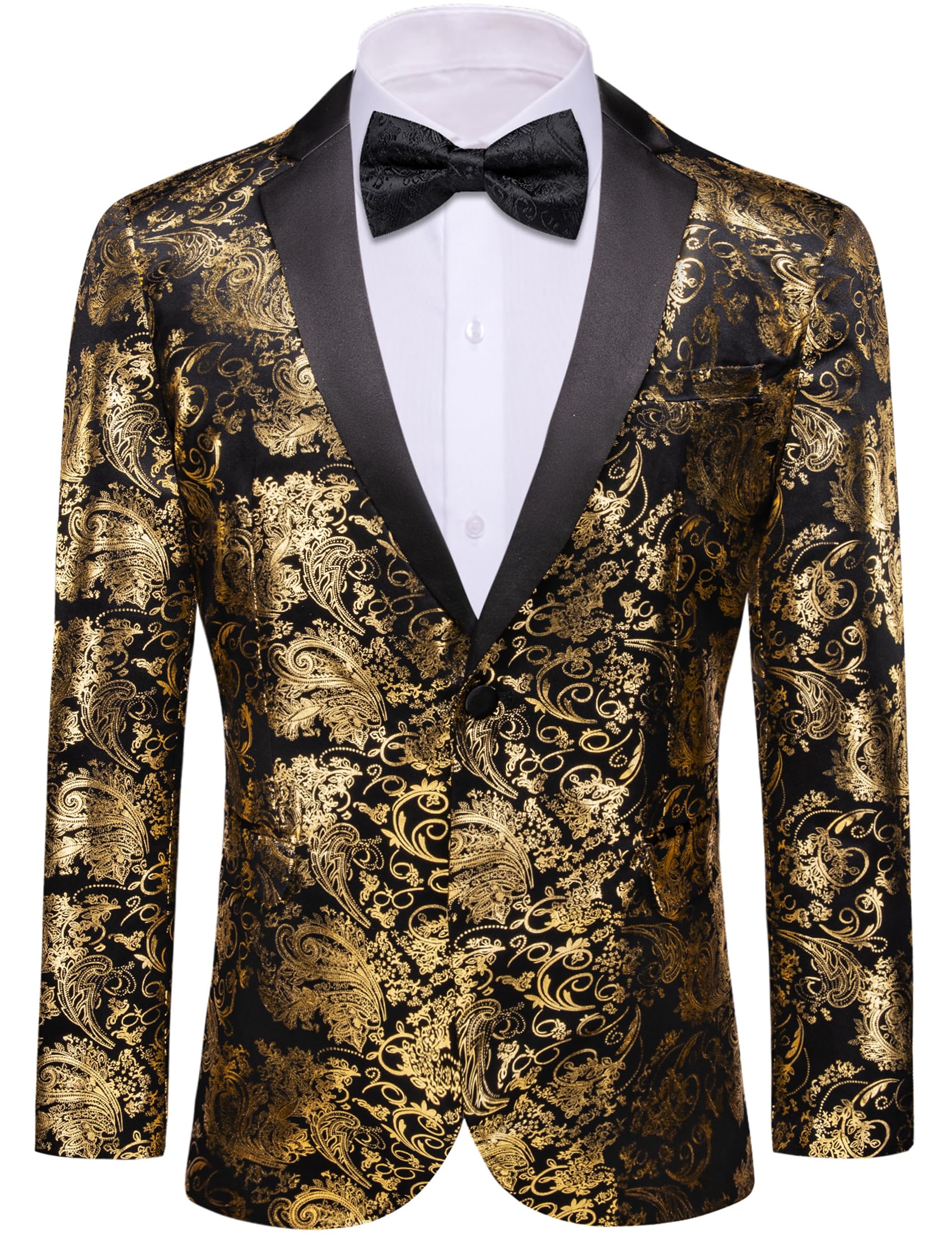 Barry. Wang Men's Sport Coats & Blazers Flower Suit Jacket 1 Button Paisley Tuxedo Mardi Gras Carnival Parade Gift