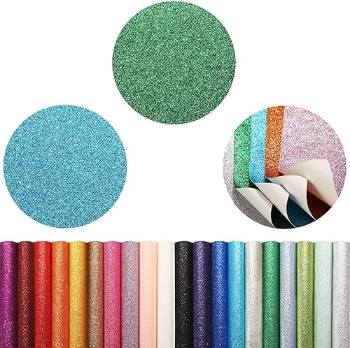 Miniatura 4 de WILLBOND 20 Piezas Hojas de Cuero Sintético Brillante con Purpurina Hojas de Tela de Cuero Sintético PU para Manualidades DIY Boda Costura
