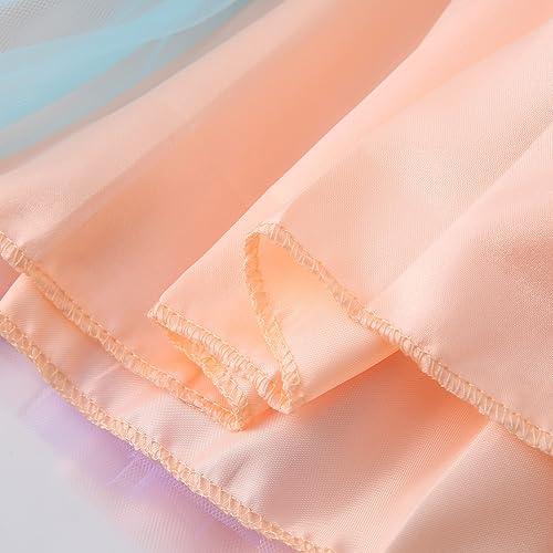 Miniatura 2 de Jastore Falda tutú arcoíris en capas para niñas, vestido de baile con volantes, ropa de club