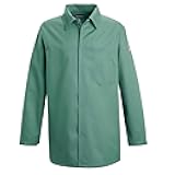 Flame Resistant 9 oz Twill Cotton Excel FR Regular Work Coat with Top Stitched Collar, Visual Green