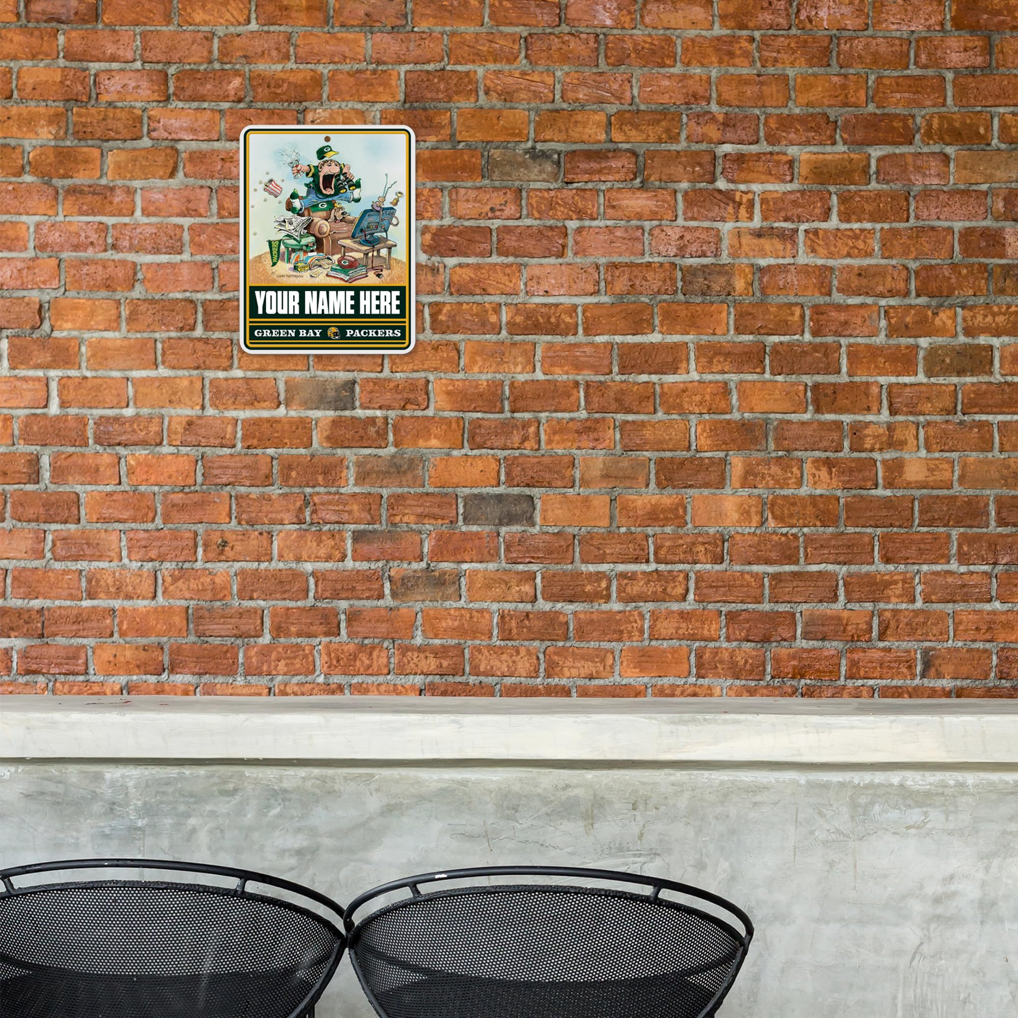 Rico Industries NFL Football Green Bay Packers Gary Patterson's The Fan Personalized/Custom Metal 8.5