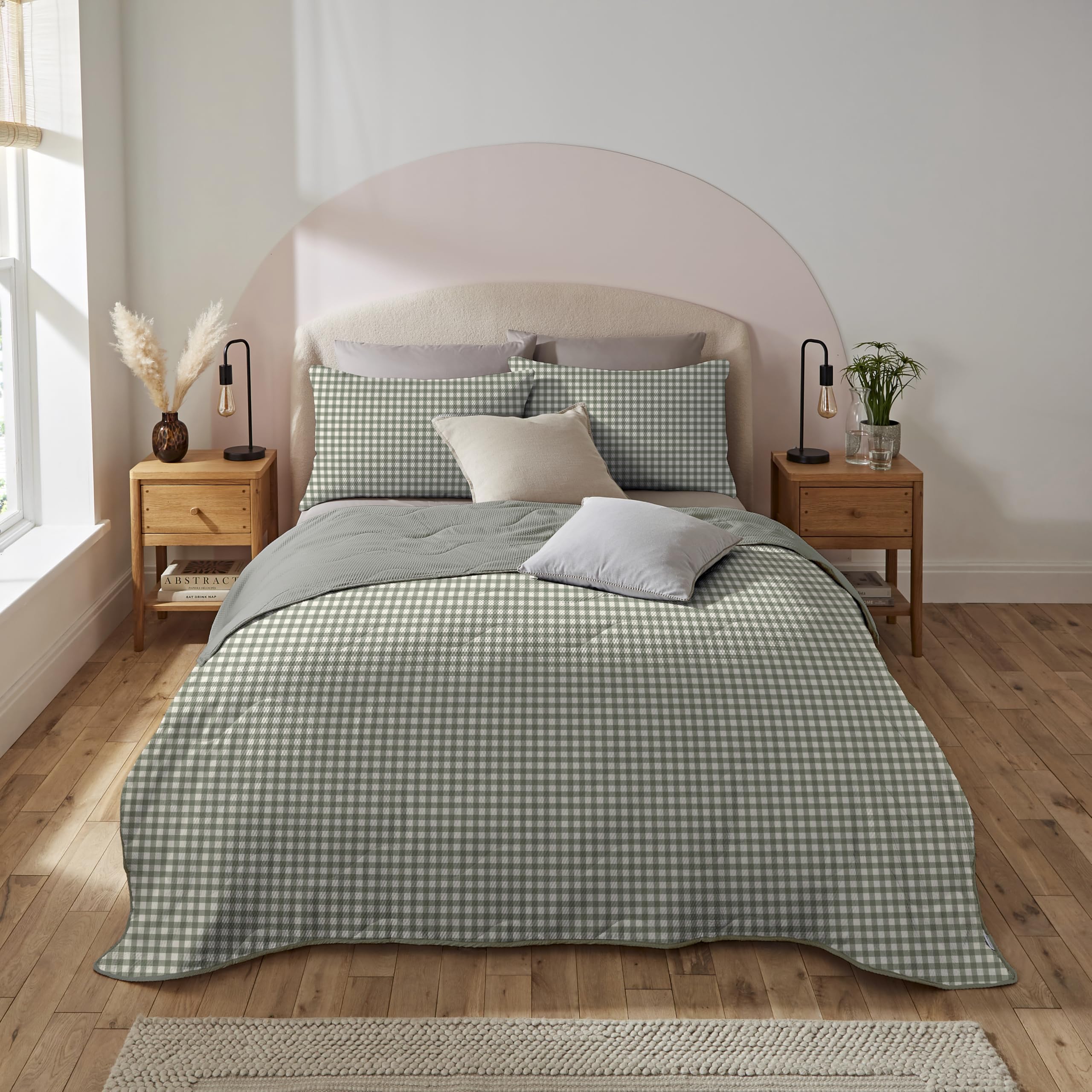 Silentnight Cooling Summer Coverless Duvet 4.5 Tog Sage Gingham