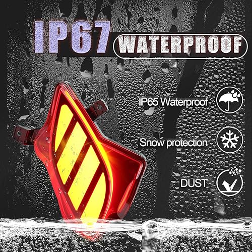 Miniatura 6 de GeeGee Conjunto de luz antiniebla LED de lente roja superior – Lámpara antiniebla trasera 3 en 1, luz de freno, reflector, compatible con Toyota