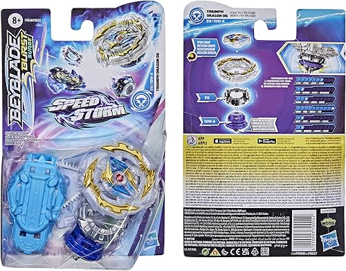 Miniatura 4 de Bey Blade Burst Surge Speedstorm Triumph Dragon D6 Spinning Top Starter Pack – Attack Type Battling Game Top with Launcher, Toy for Kids