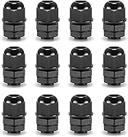 Vista 13 de QILIPSU Prensaestopas de nailon NPT de 1/2, impermeable, IP68 ajustable, para cable de 0.236-0.472 in de diámetro (1/2 NPT, 12 unidades)