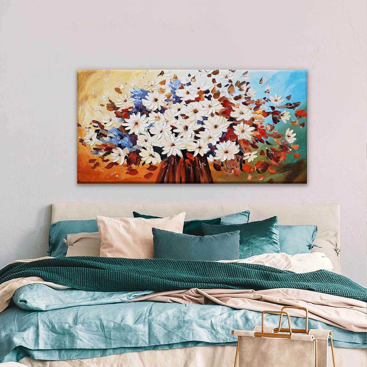 QSQ Large Abstract Wall Art For Living Room Canvas Art Wall Decor Bedroom Office Decor Abstract Mountain Landscapes Grey White Wall Art Painting Abstract Art Prints Home Wall Art 29 × 58 In