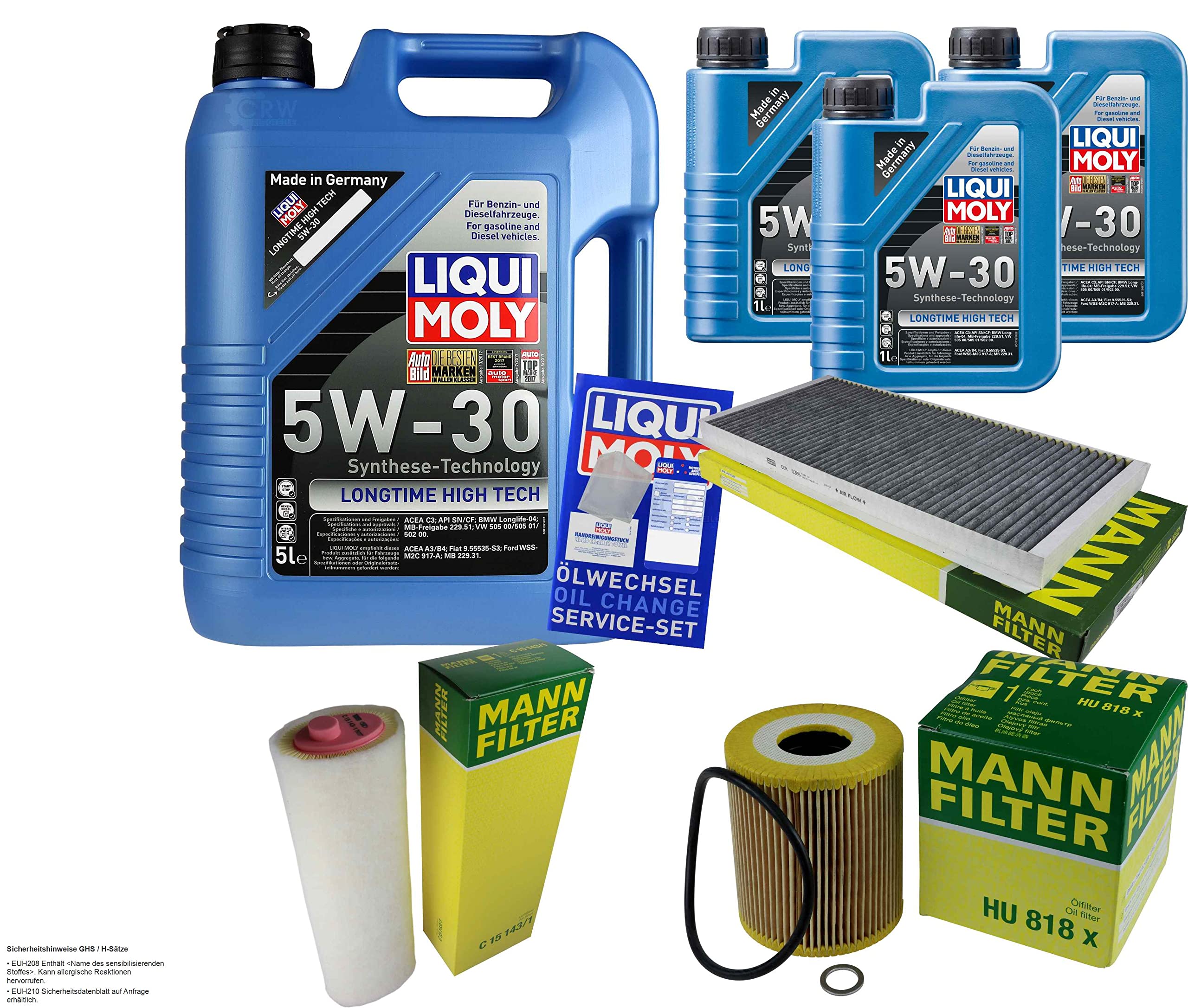 Pacchetto di ispezione 8 L LM LT High Tech 5W-30 + Pacchetto Filtro Uomo 9786348
