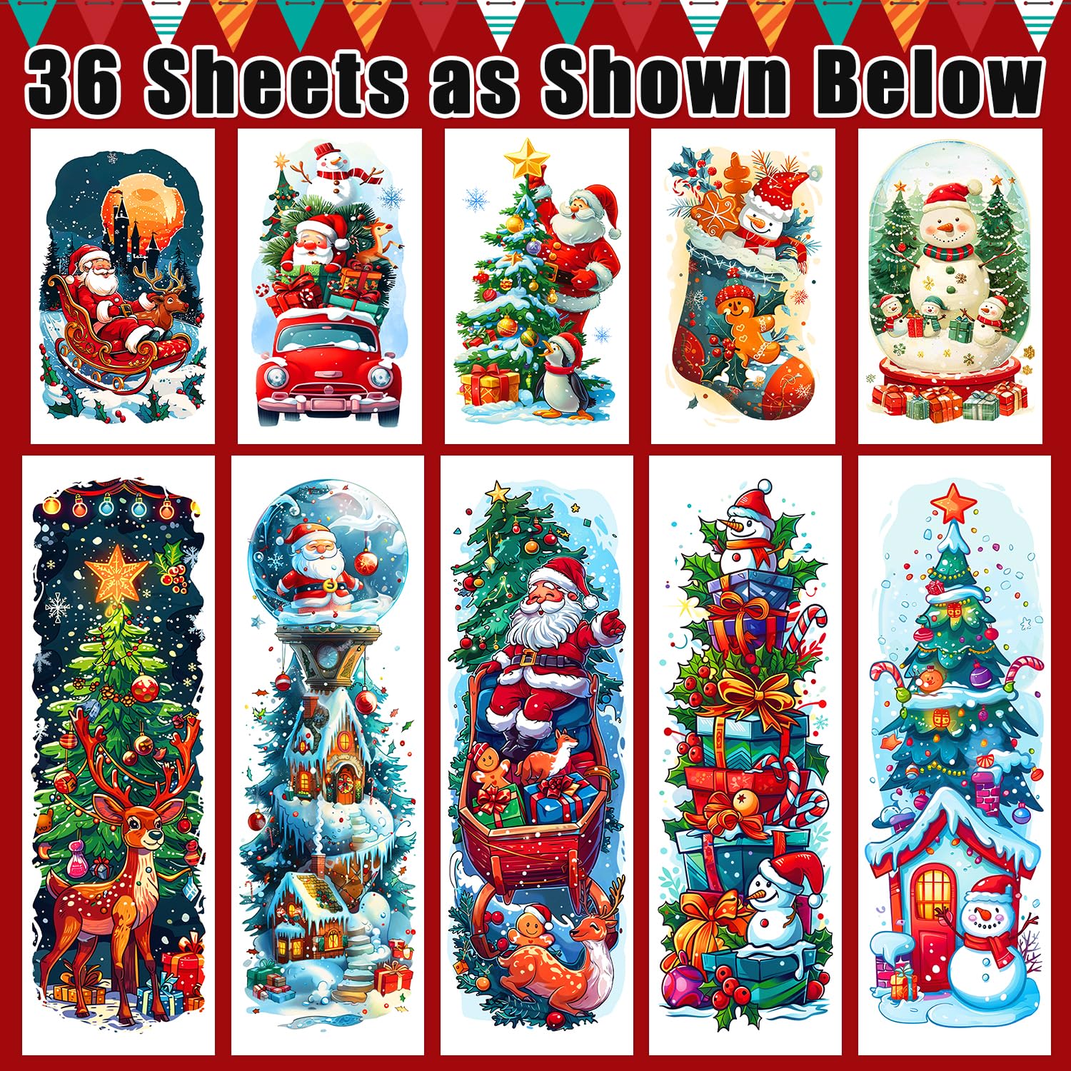 Leesgel Christmas Tattoos for Kids 36 Sheets Mixed Size Kids Tattoos Sleeves - Image 2