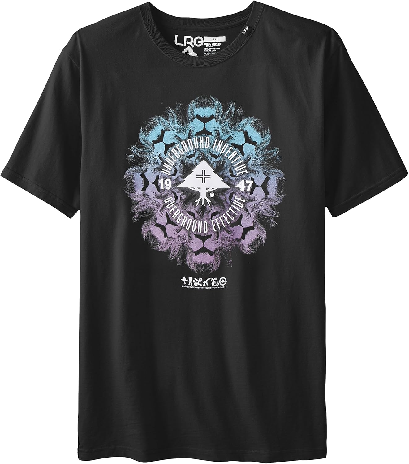 LRG Men's Big-Tall Lion Chamber T-Shirt Big and Tall