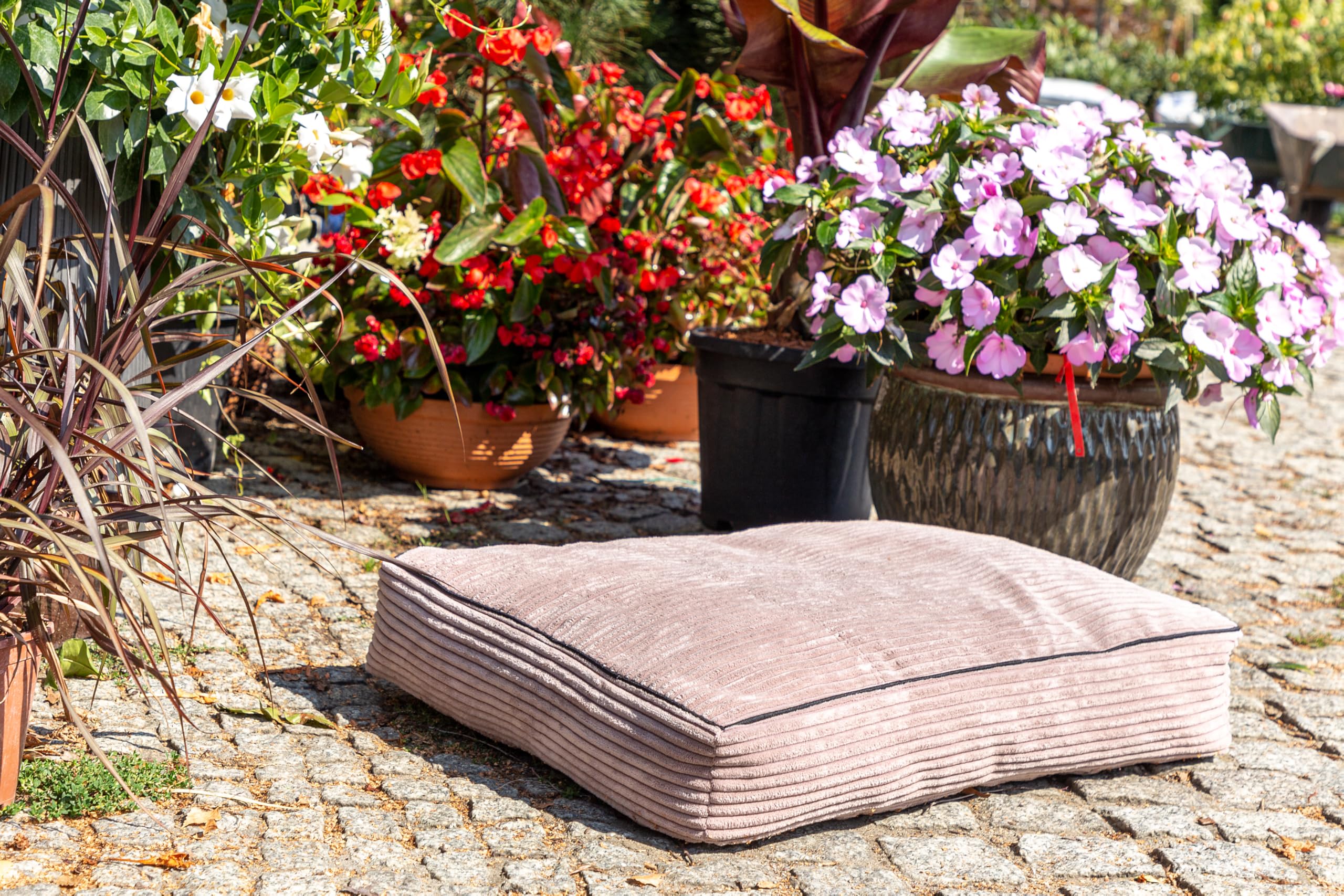 ECOPUF - Poducha Dla Psa S Sztruks – Miękkie Legowisko 80x60x15 cm Dla Mniejszych Psów, Gąbkowe Wypełnienie Izolujące Od Zimnego Podłoża, Odporna Na Zabrudzenia - SZ03