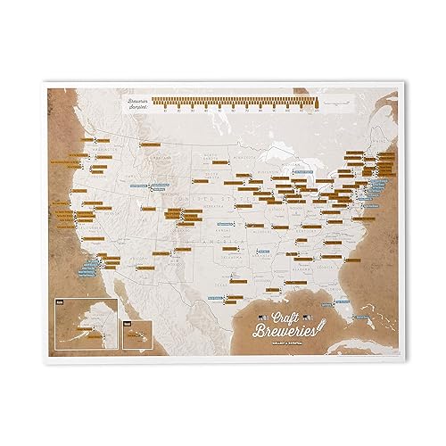 Scratch Off USA Map Craft Breweries Poster - Beer Enthusiast