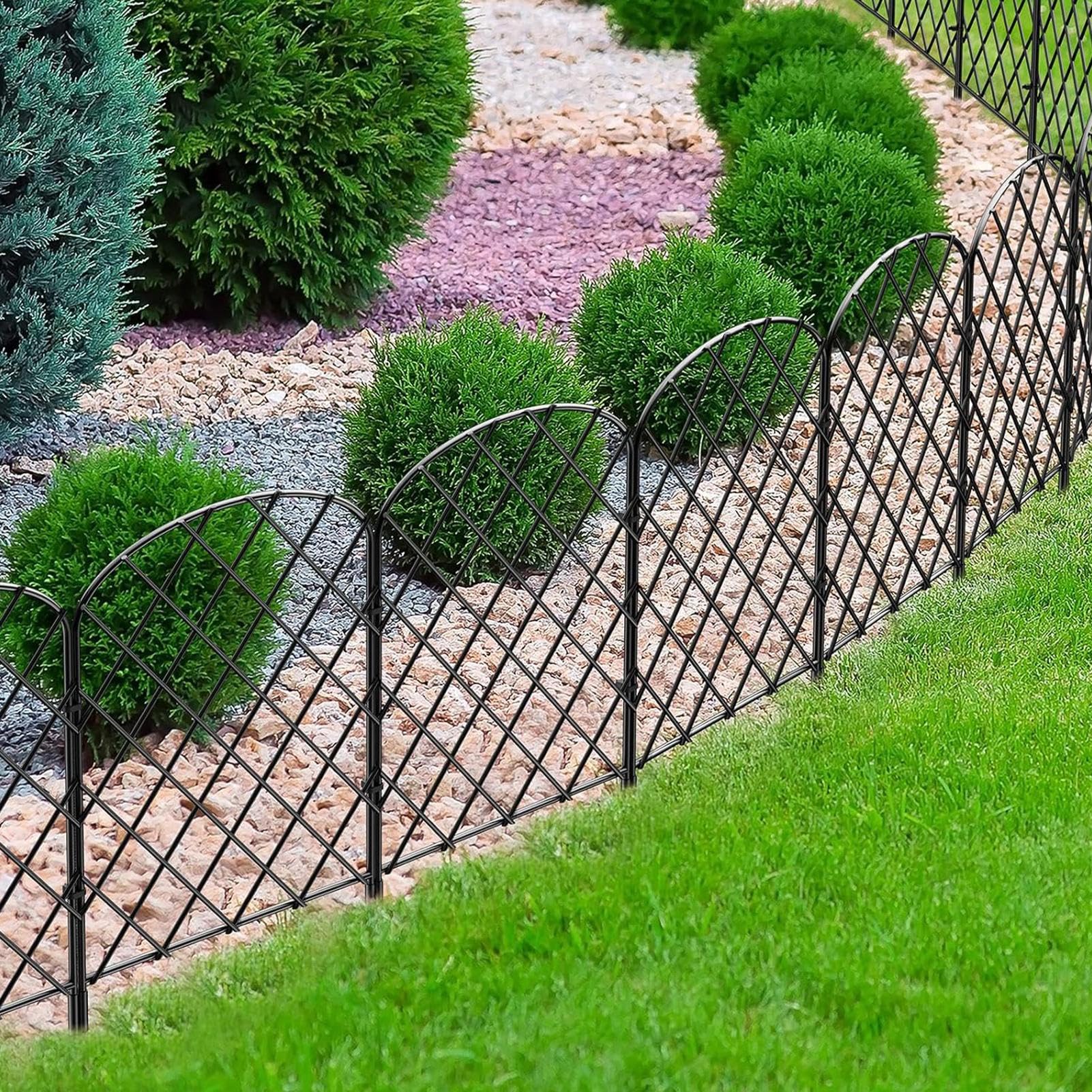 Recinzione decorativa da giardino, recinzione per cani all'aperto, per cortile, bordi del giardino, pannelli decorativi in filo metallico regolabile ad alta resistenza