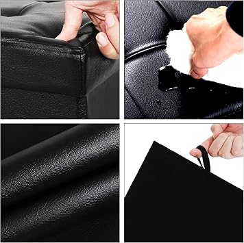 SONGMICS Stool, 80 liter Storage Box, Synthetic Leather Case, Black, LSF105