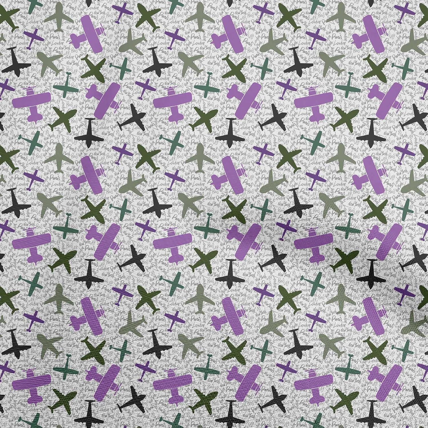 oneOone Cotton Cambric Purple Fabric Travel Sewing Craft Projects Fabric Prints By Yard 42 Inch Wide-542