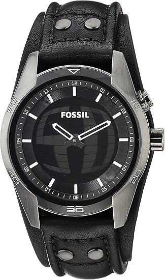 Fossil JR1472 Men's Coachman Ana-Digi Black Dial Black Leather Strap Watch  : Amazon.de: Watches