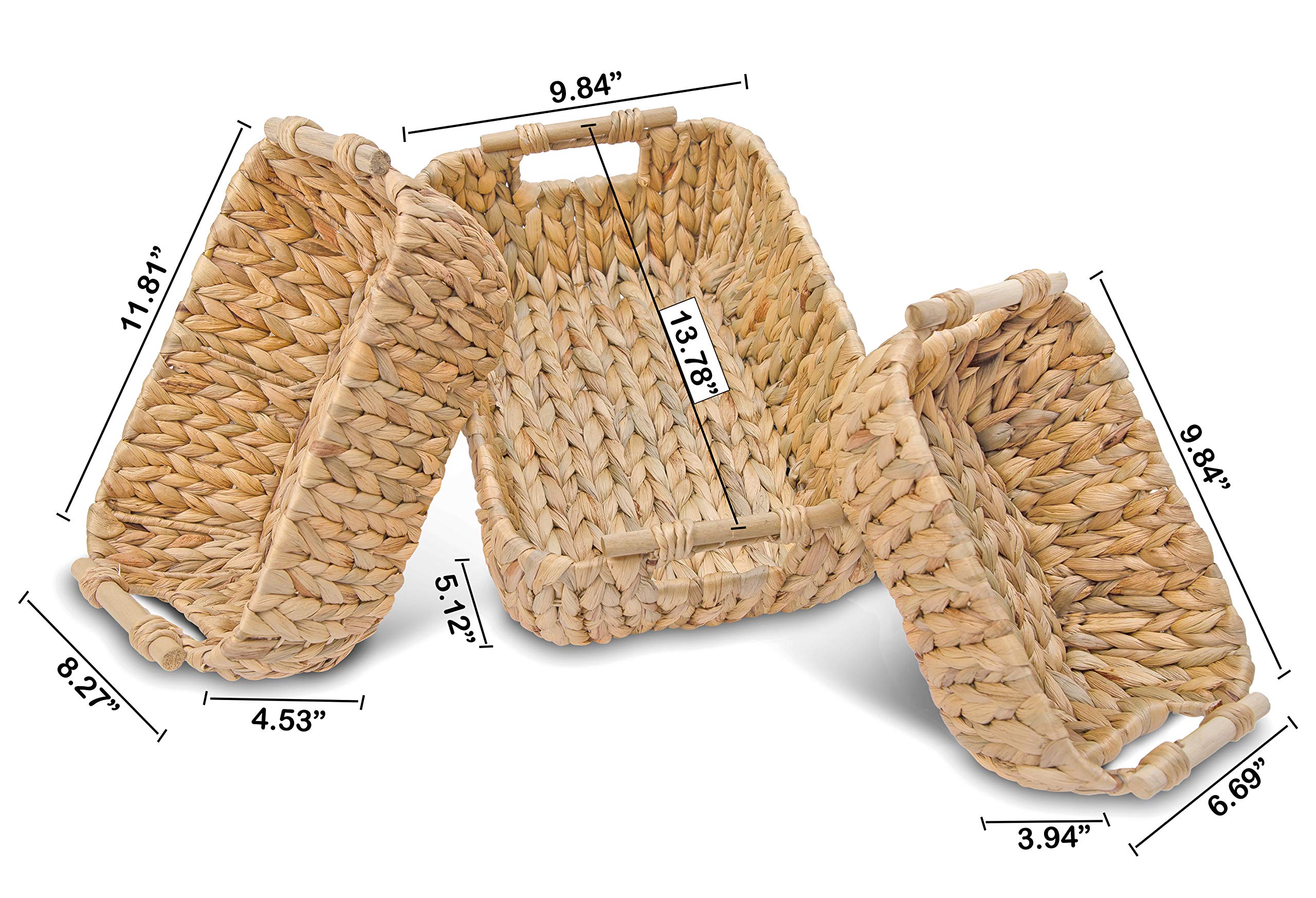 Water Hyacinth Wicker Storage Baskets for Organizing, Wicker Baskets