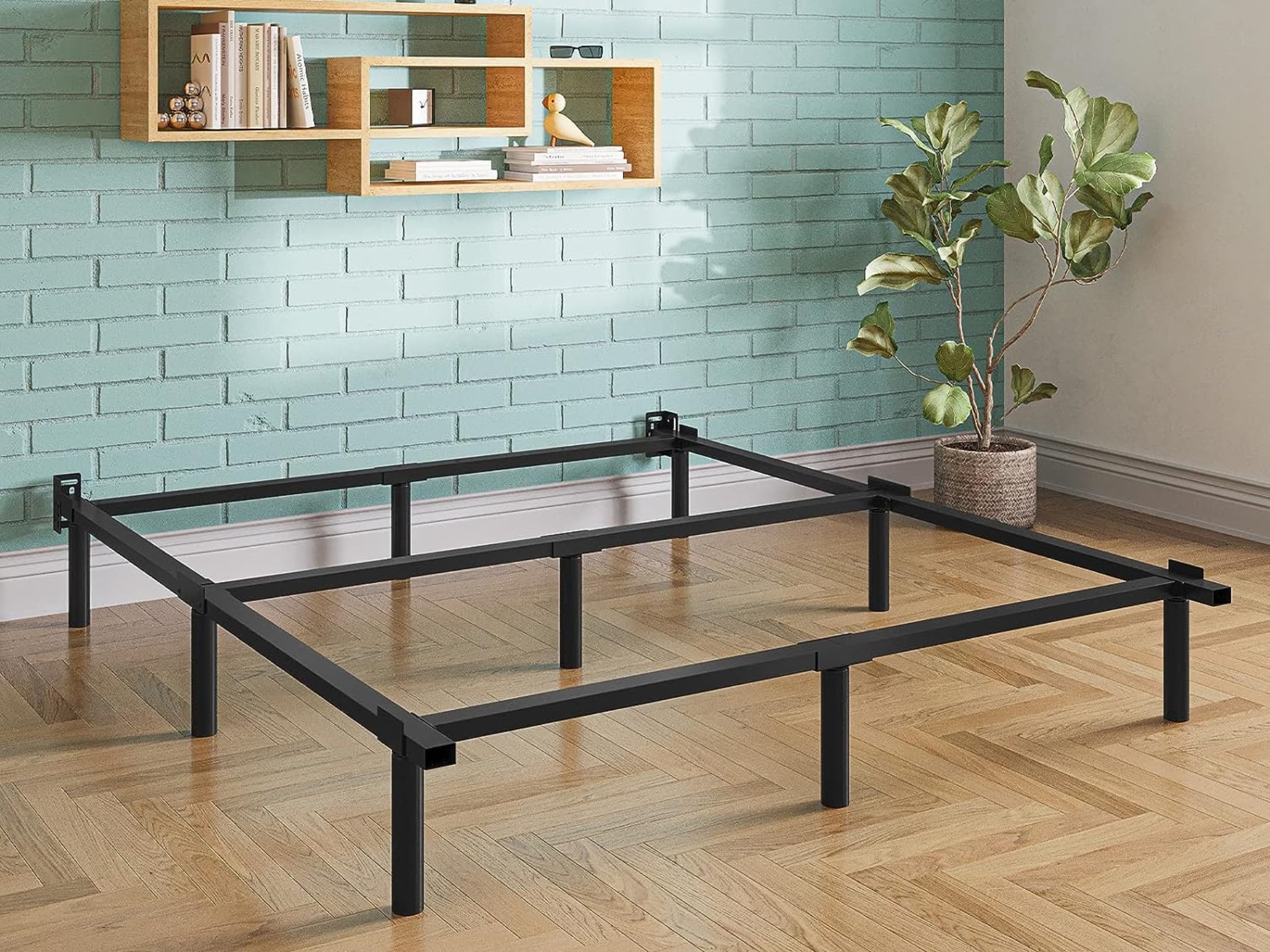 RLDVAYFull-Size Bed-Frame, 9 Inch Metal Bed-Frame-Full for Box Spring, Quick & Easy Assembly, Heavy Duty Full Bed Frame Noise Free, Black