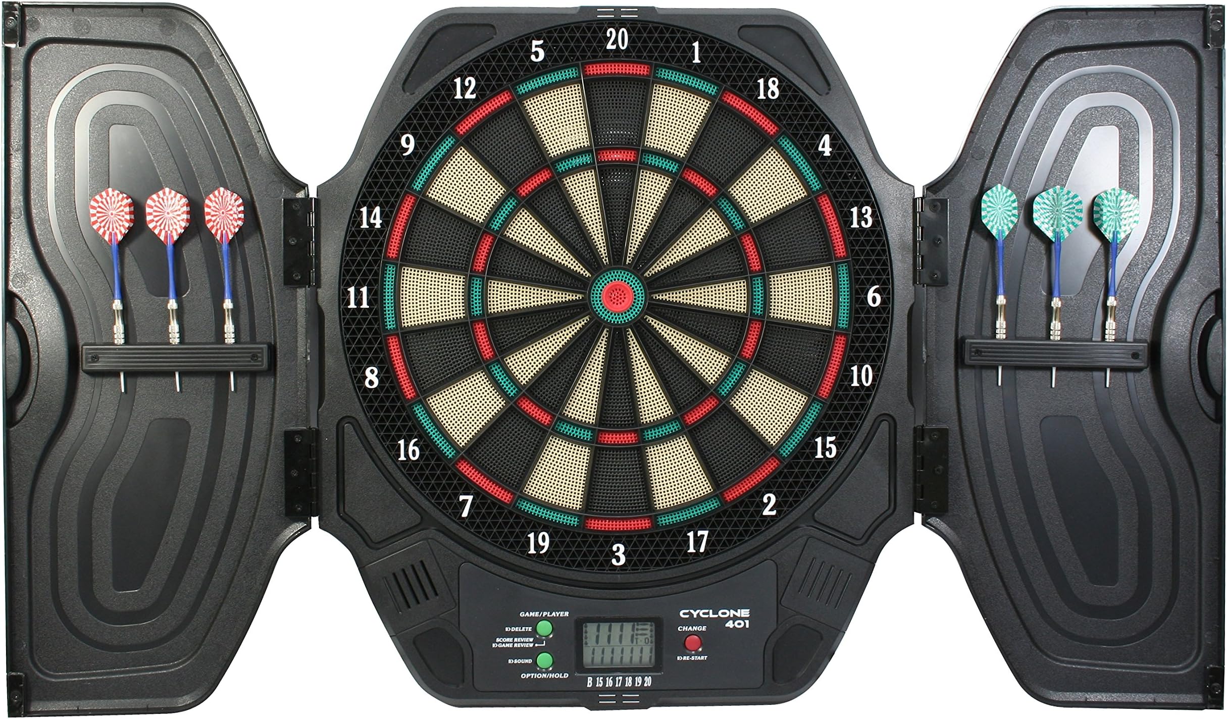 Carromco Cyclone 401 93033 Electronic Dartboard Cabinet and Adapter