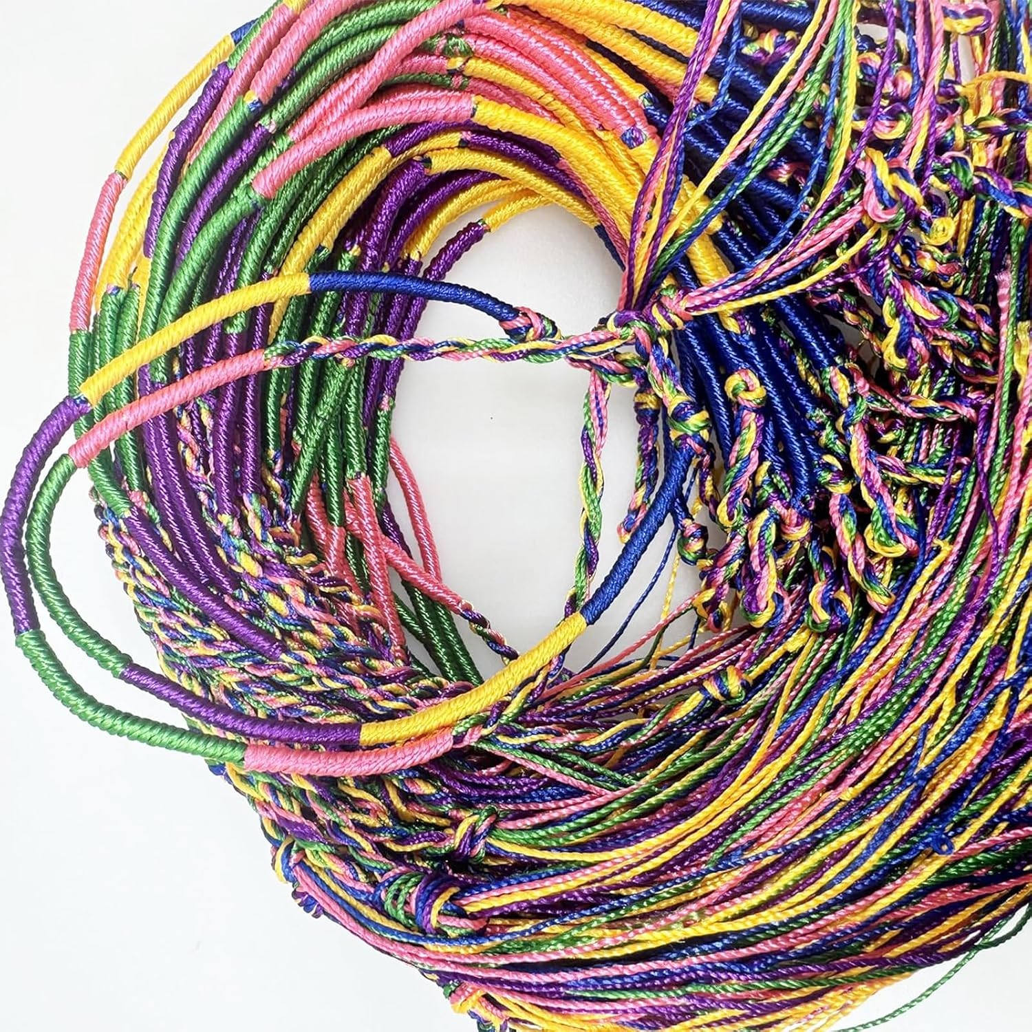 160 PCS Handmade Braided Bracelets Thread Bracelets Assorted Colors String Thread Bracelets for Party Favors Supplies