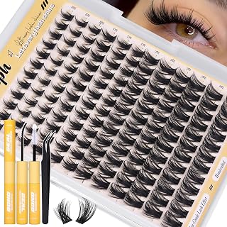 Manga Lash Clusters with Spikes Anime Eyelash Clusters Kit C Curl Cluster Eyelash Extensions DIY Individual Lashes 144Pcs Cluster Lashes Kit by Delyneph