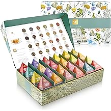 Teabloom - World's Finest Pyramid Tea Collection, 24 Varieties of USDA Certified Organic &amp; Kosher Teas - Black Tea, Green Tea, White Tea, Oolong Tea, and Herbal/Fruit Tea Blends