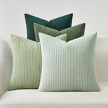 Topfinel Cushions Covers Sets 4 Forest Green Cushion Covers, Fluffy Bright Decorative 45x45 Cushion Cover, Colorful Pillows are used to Sofa Livingroom, 18 x 18 Cushion Cover Corduroy