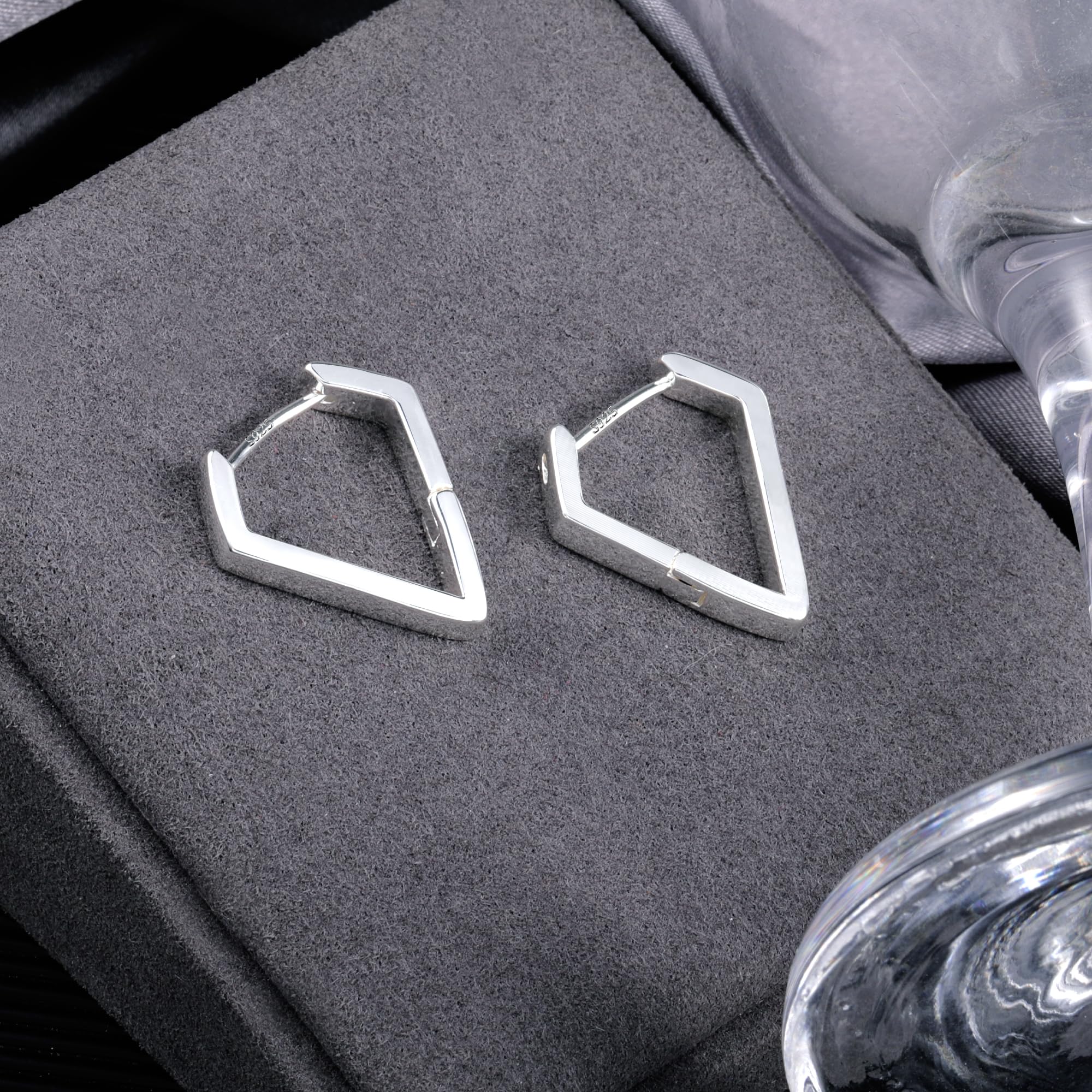 ALEXCRAFT Orecchini Donna Cerchio Ago Argento 925 Geometrici 14K Oro Placcato