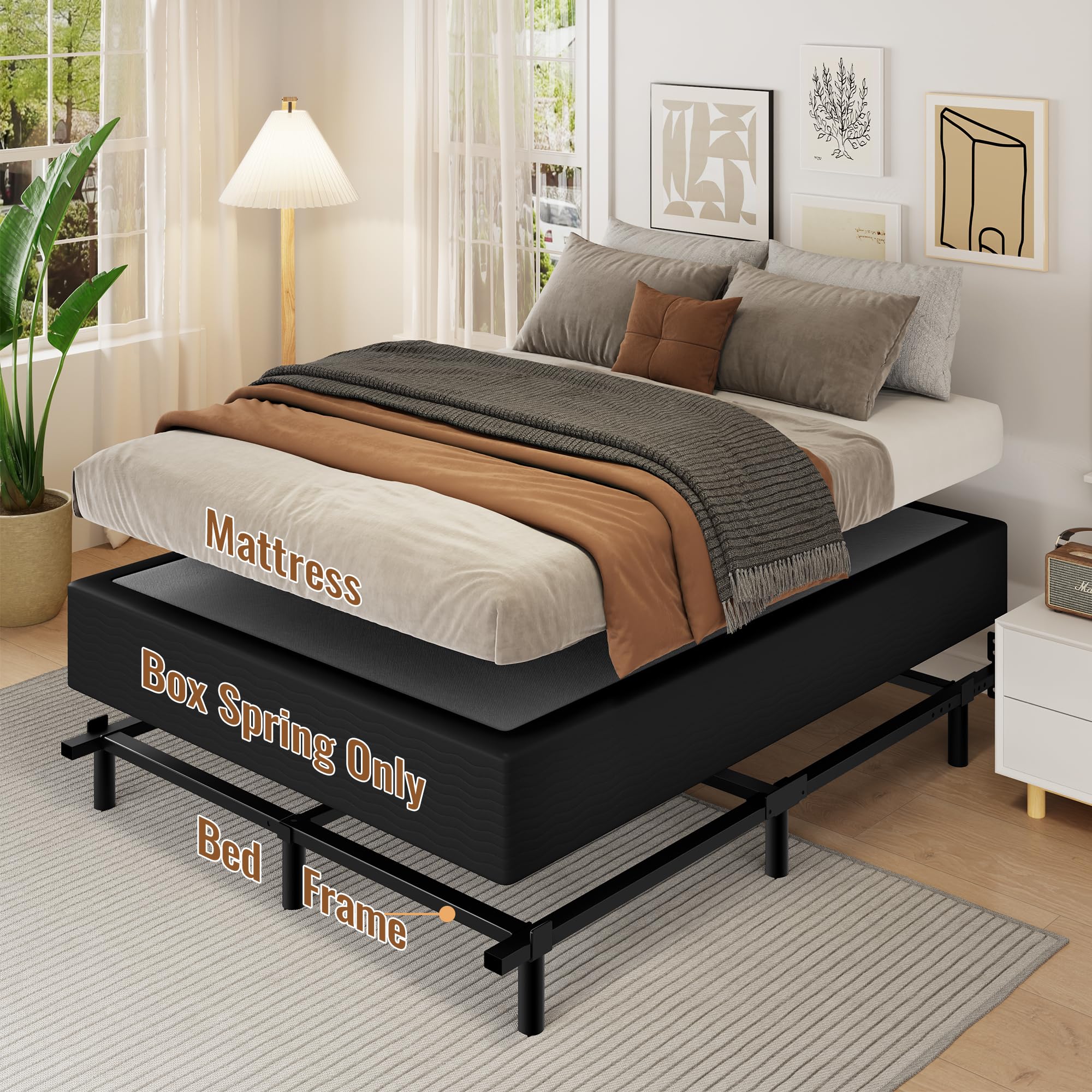 Snapklik.com : Mashomdec Queen Size 10 Inch Box Spring - Heavy Duty ...