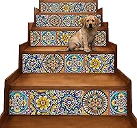 Vista 1 de Sicilian Stair Riser Strip Peel and Stick Vinyl Decal Self-Adhesive Easy to Trim & Clean Removable Water-Resistant DIY Murals for Stair Stickers