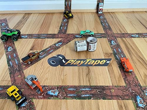 Miniatura 58 de Cinta negra de 30 x 4 pulgadas, cinta negra de auto ideal para niños, rollo de pegatinas para sets de carros y trenes, se pega al piso y las Asfalto