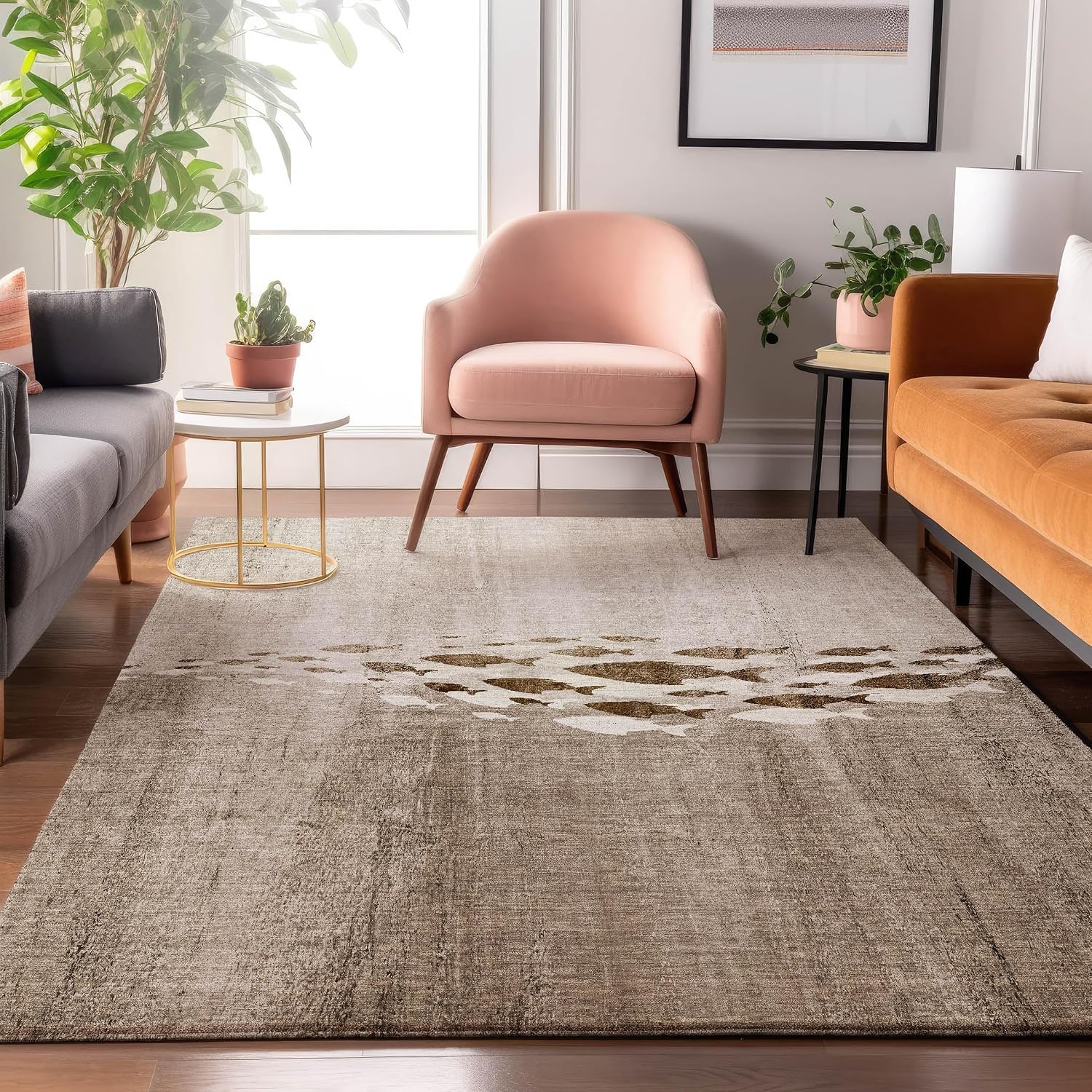 Addison Rugs Mayfield AMF627 Blue 8' x 10' Indoor Premium Machine Washable Rug, Silky Soft, Easy Clean, Non Shedding, Bedroom, Living Room, Dining Room, Kitchen, Patio Rug