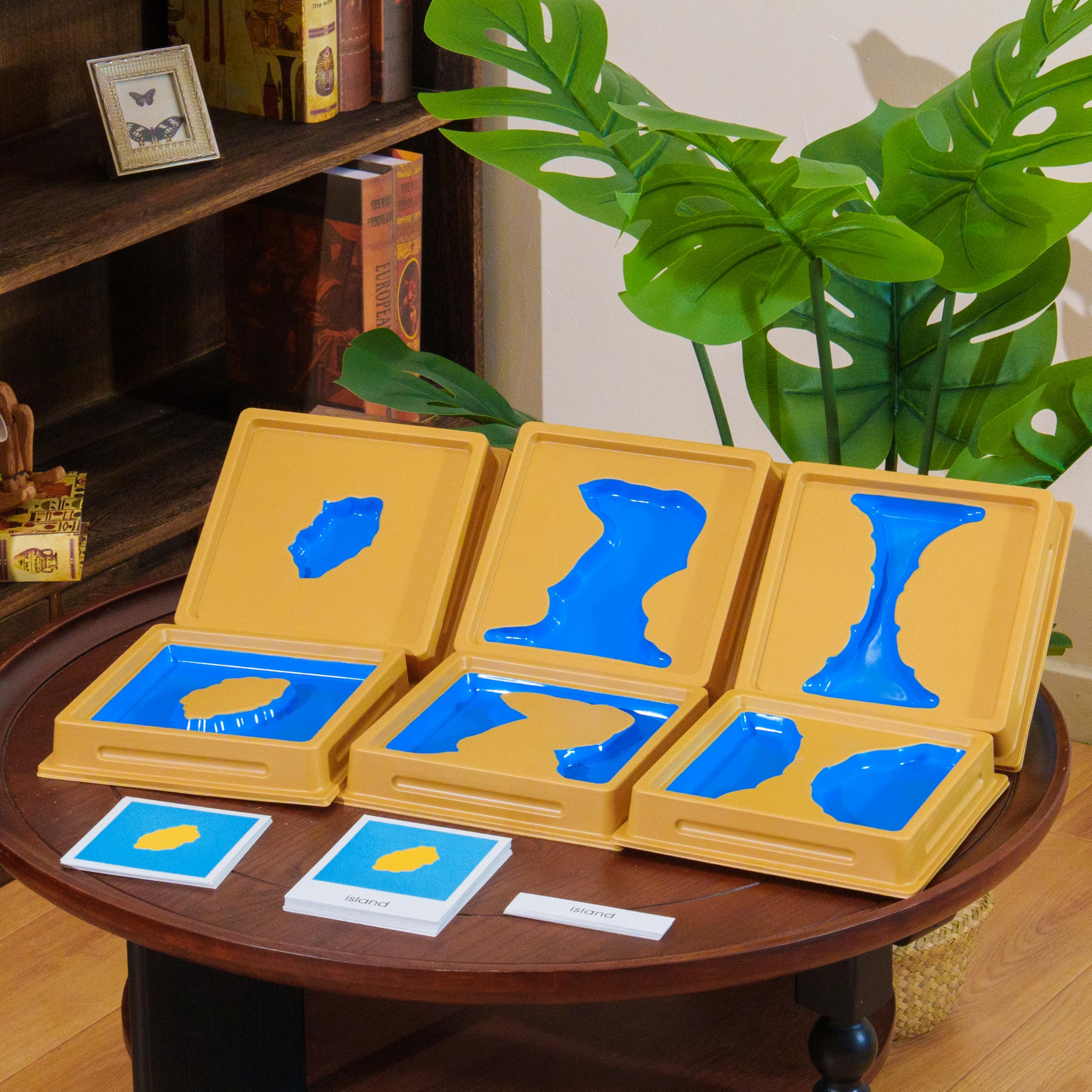Montessori Geografia Materiali – Mappa del mondo, continenti paesi, giocattolo educativo in legno per l'asilo, la scuola elementare, la scuola domestica a partire dai 3 anni (set di vassoi Montessori