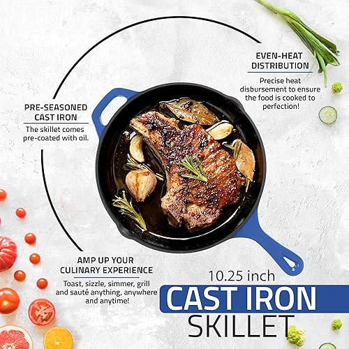 Miniatura 24 de Utopia Kitchen Sartén de hierro fundido de 6.5 pulgadas, sartén de hierro fundido, sartén pre-sazonada, utensilios de cocina seguros