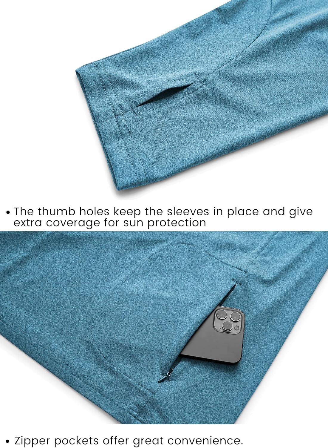 Willit Men's Sun Protection Hoodie UPF 50+ Fishing Hiking Shirt Long Sleeve SPF UV Shirt Rash Guard Lightweight - Image 4