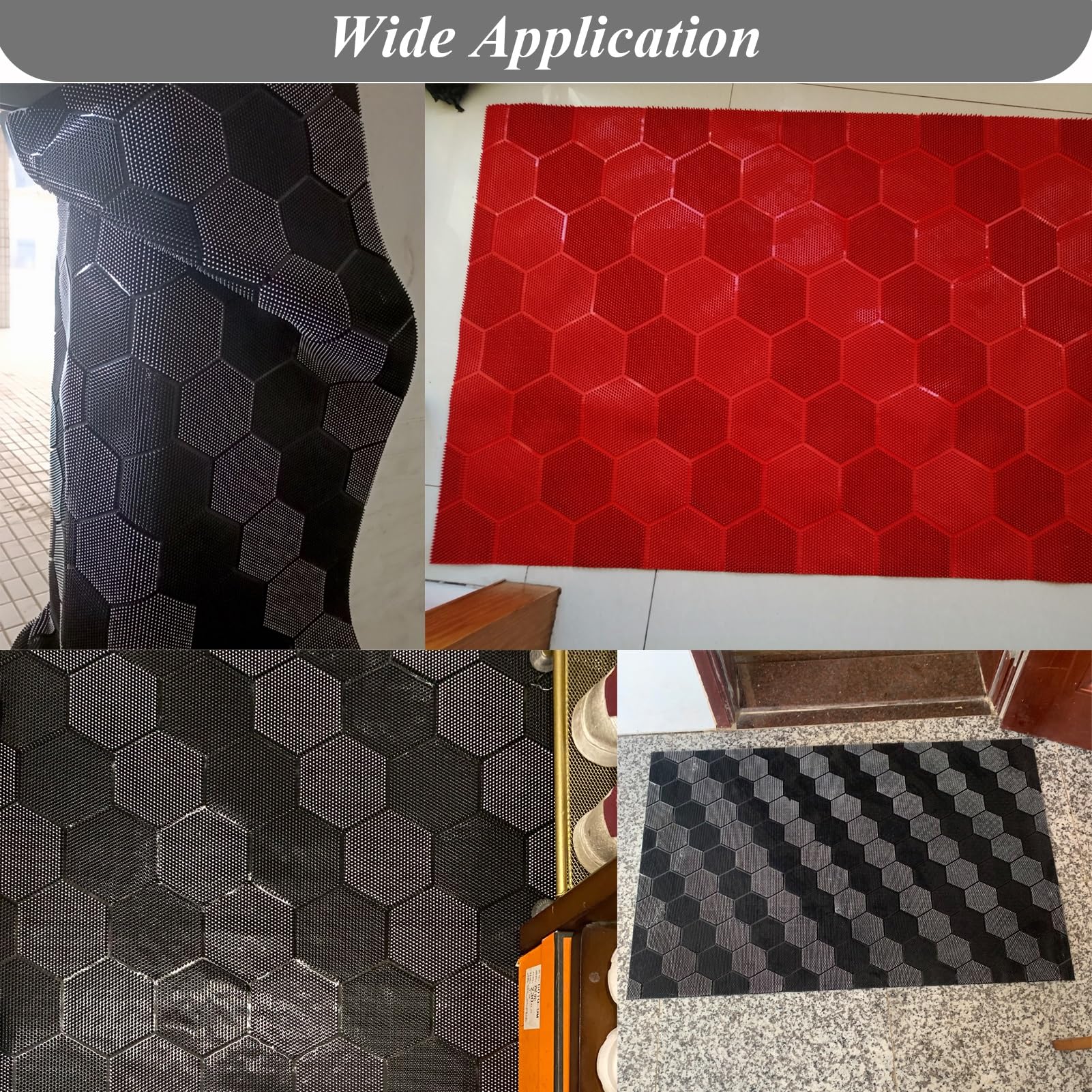 Gummimatte 0,6/ 0,9/ 1,2m Breite, Individuell Anpassbare Antirutschmatten, Gummimatten mit Einzigartigem Musterdesign, Verhindern das Eindringen von Schmutz in Ihr Zuhause, Garagenbodenrolle(Black,90x