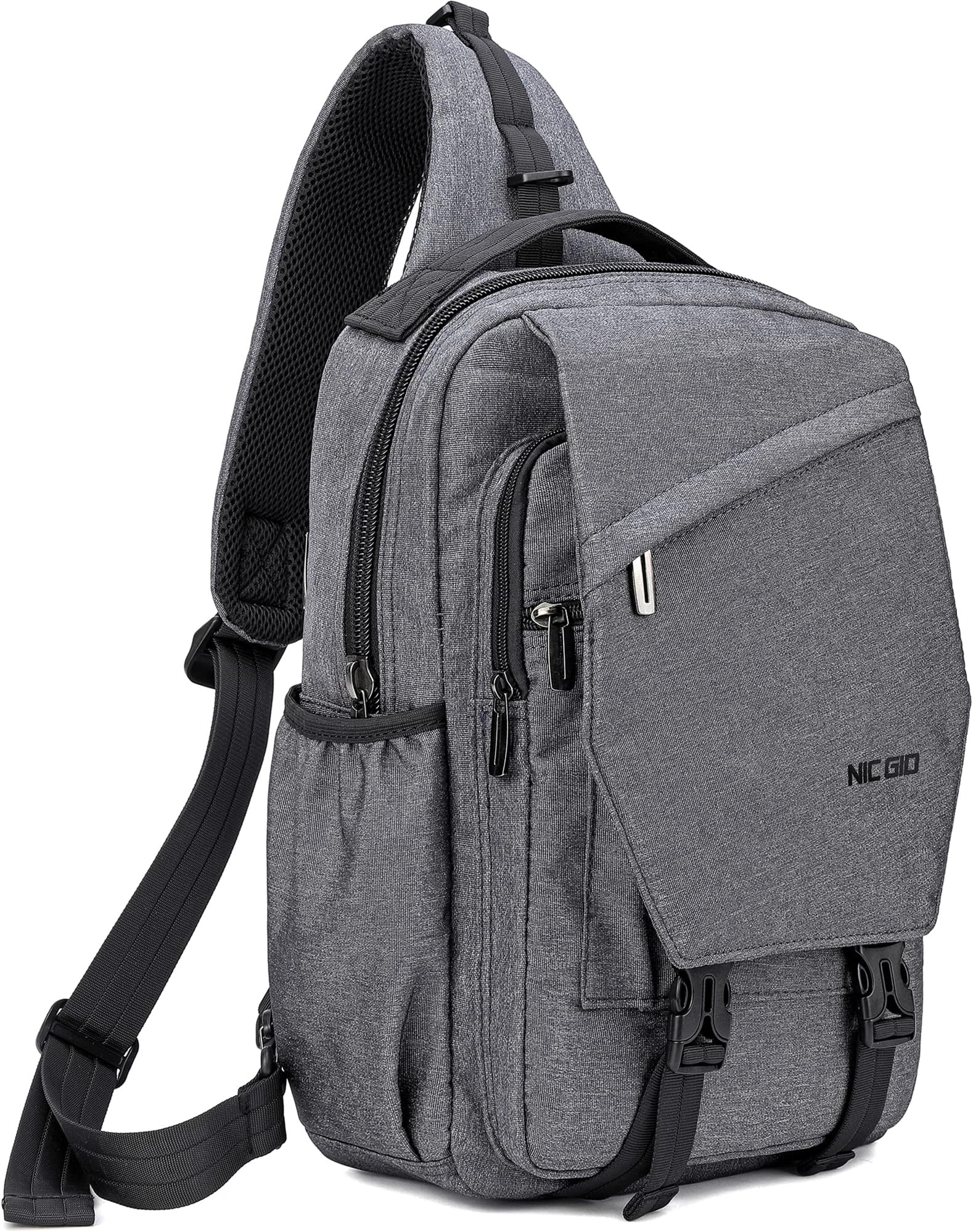 NICGID Sling Bag Backpack, 13.3'' 14.1'' Laptop Bag Crossbody Shoulder Chest Backpacks Travel Outdoors for Men Women
