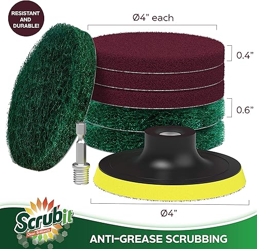 Miniatura 6 de SCRUBIT Cepillo de taladro de limpieza eléctrica  Limpiador de tinas y azulejos de alta resistencia  Kit de cepillo de taladro incluye accesorio de