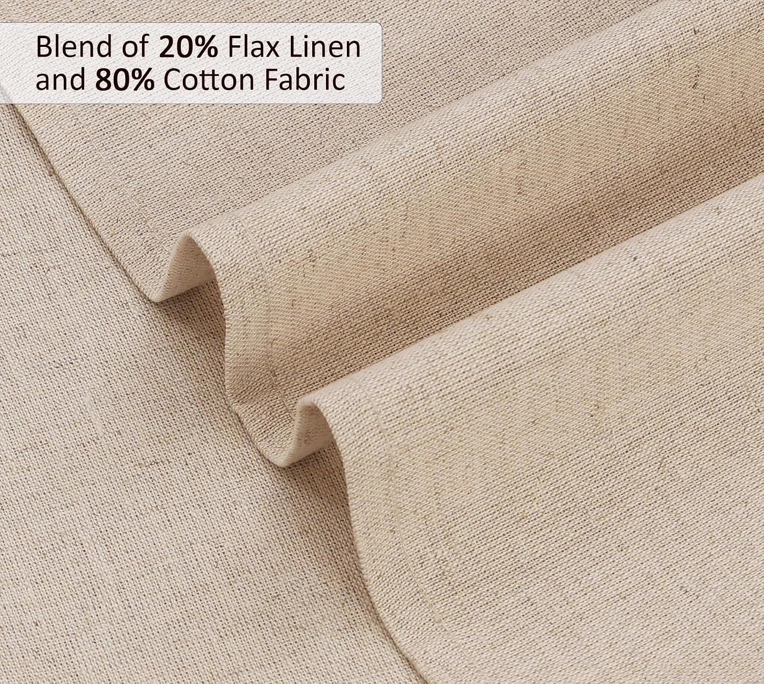 Ruvanti Linen Napkins Set of 12, Linen Cotton Blend 18”x18” - Natural