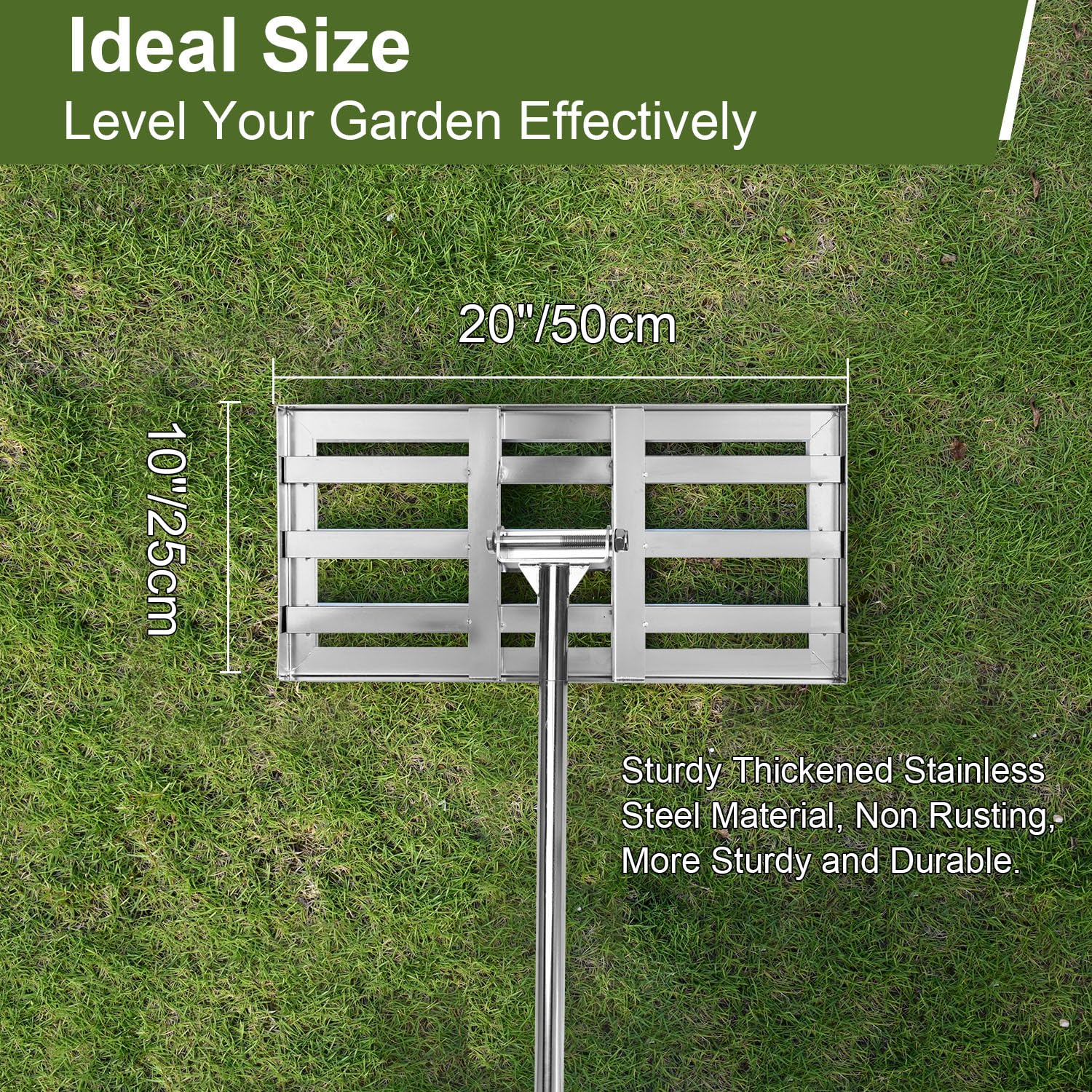 Râteau De Nivellement De Pelouse, Niveau De Gazon De Jardin De Golf, Avec Poignée De 43