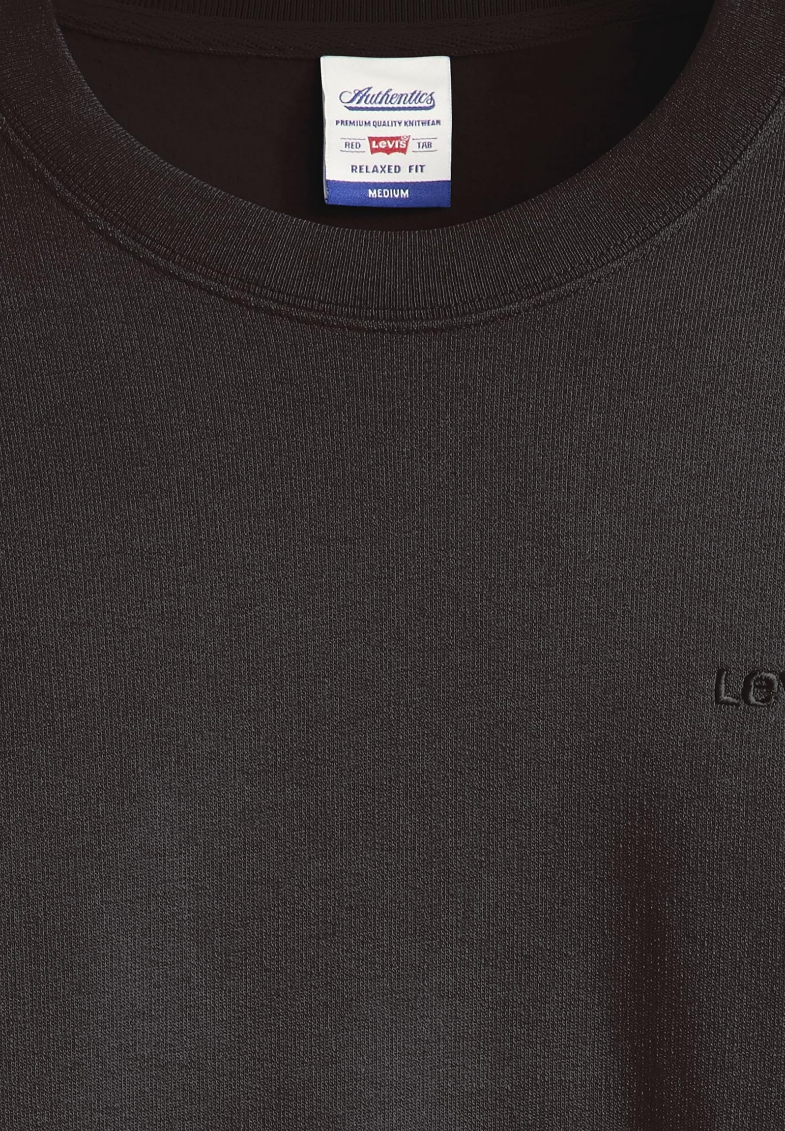Levi's Authentic Crew bluza męska, Black Agate Garment Dye F Black Agate, M