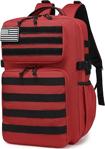 Vista 29 de Wotony Mochila Táctica Militar para Hombres Impermeable Mochila de Día Paquete de Asalto de 3 Días Bolsa Molle con Soporte para Botella de Agua Negro